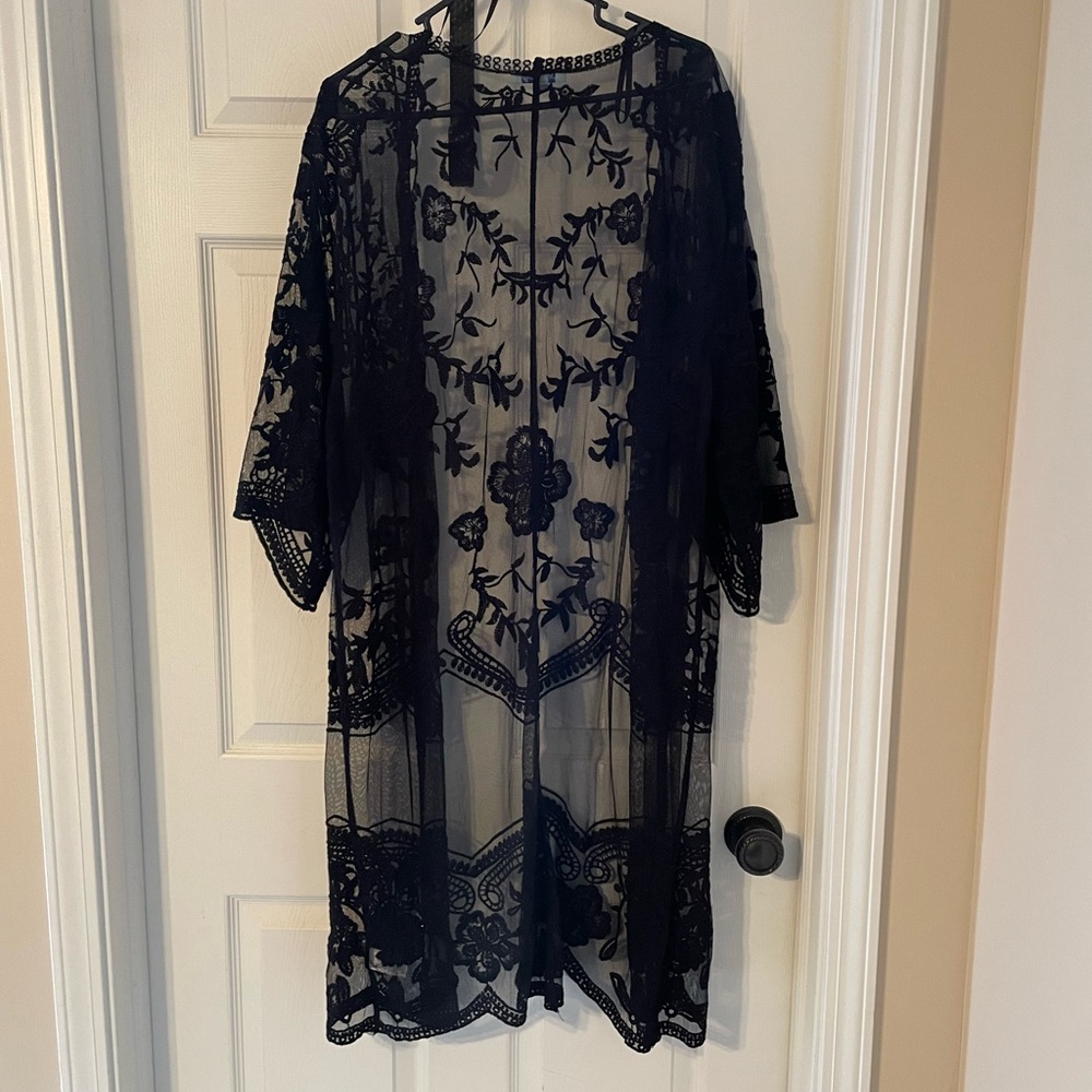 Black sheer cardigan. - Picture 2 of 4